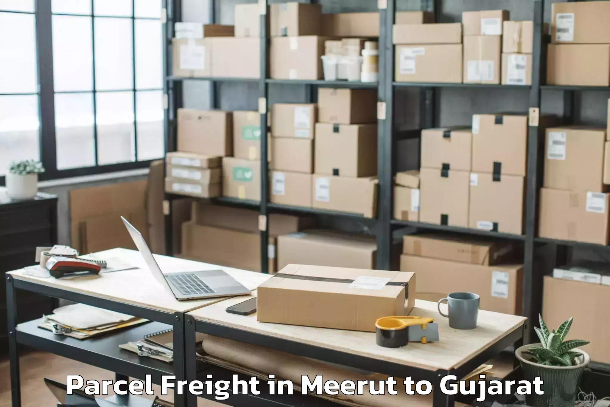 Book Your Meerut to Satlasana Parcel Freight Today